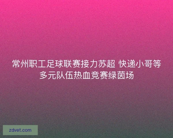 常州职工足球联赛接力苏超 快递小哥等多元队伍热血竞赛绿茵场